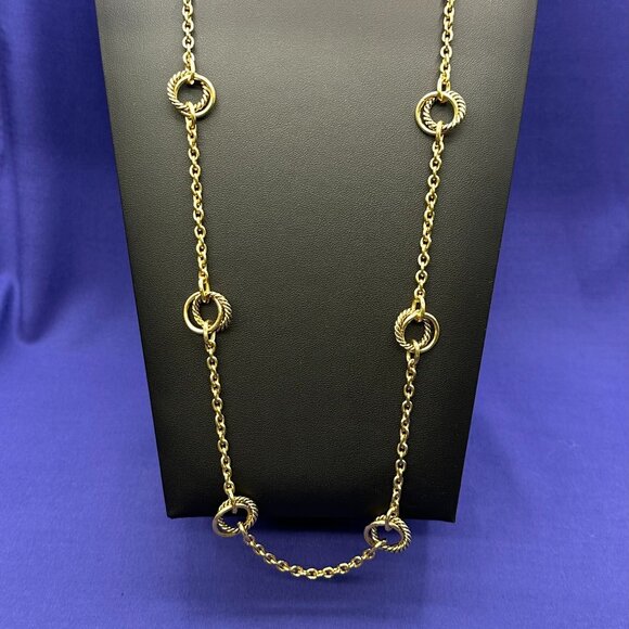 Ralph Lauren Gold-Tone Chain Double Circle Station Necklace - Picture 3 of 10
